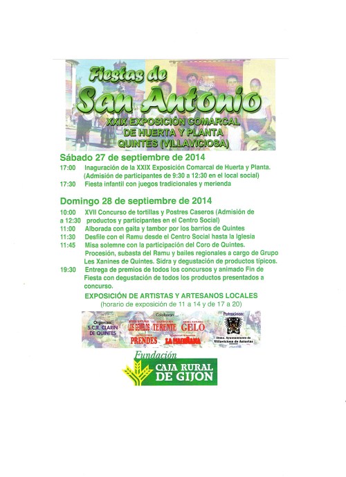 Programa de San Antonio 2014.