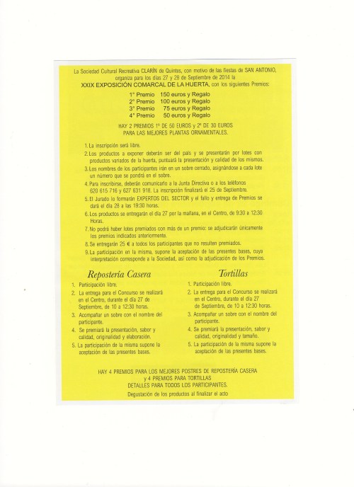 Bases de los certámenes de esta edición.